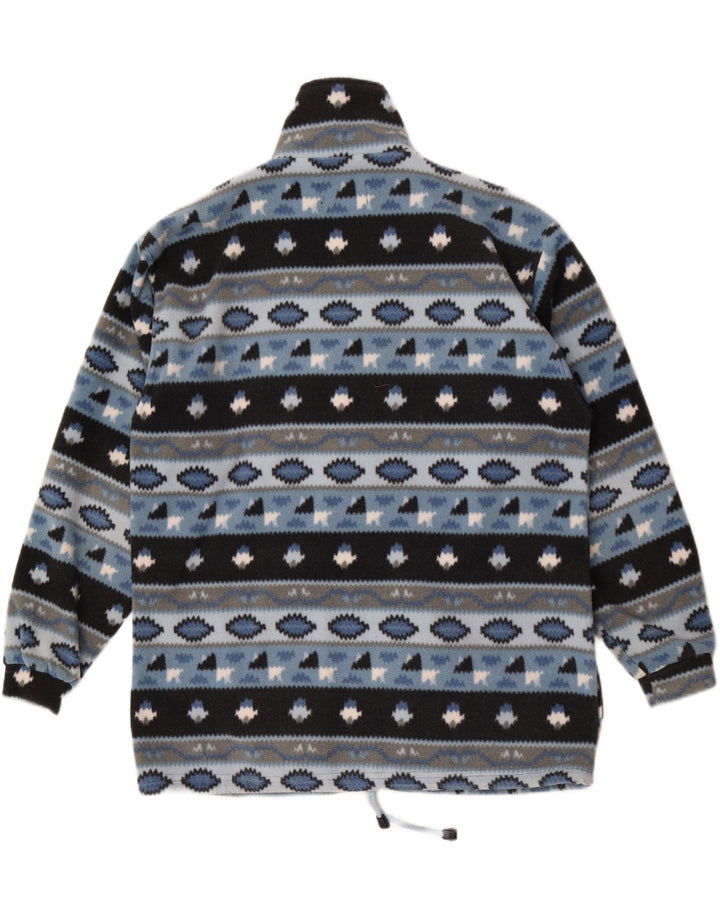 Giacca in pile vintage da uomo UK 38 Poliestere Fair Isle blu medio