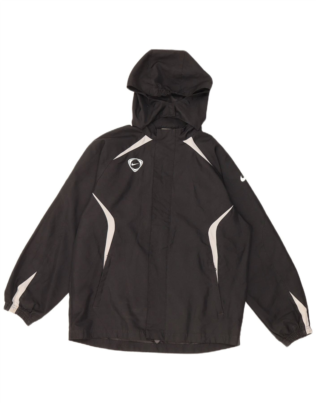 Giacca antipioggia con cappuccio NIKE da ragazzo 12-13 anni Large in poliestere color block nero