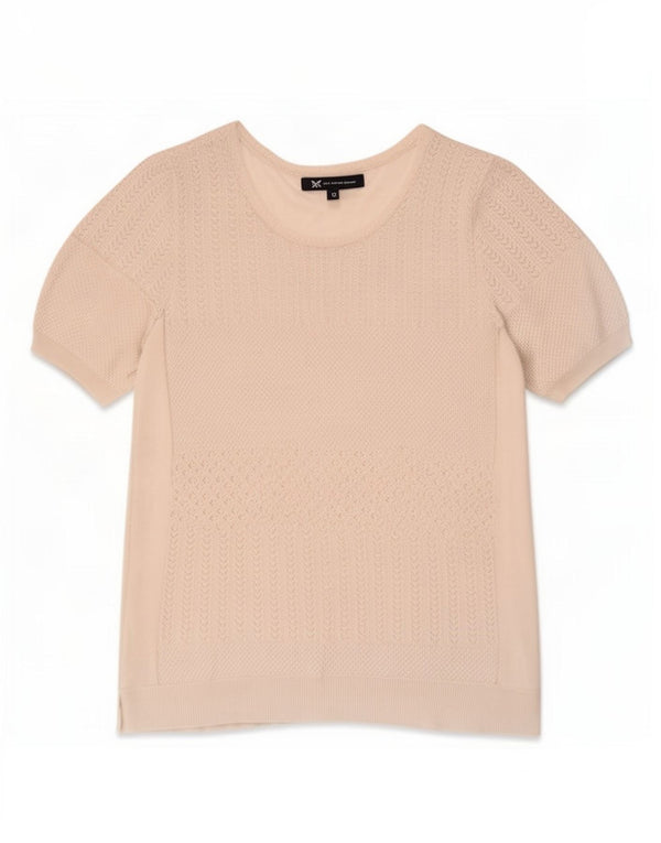 Crew Clothing T-shirt da donna Top UK 12 Viscosa bianca media