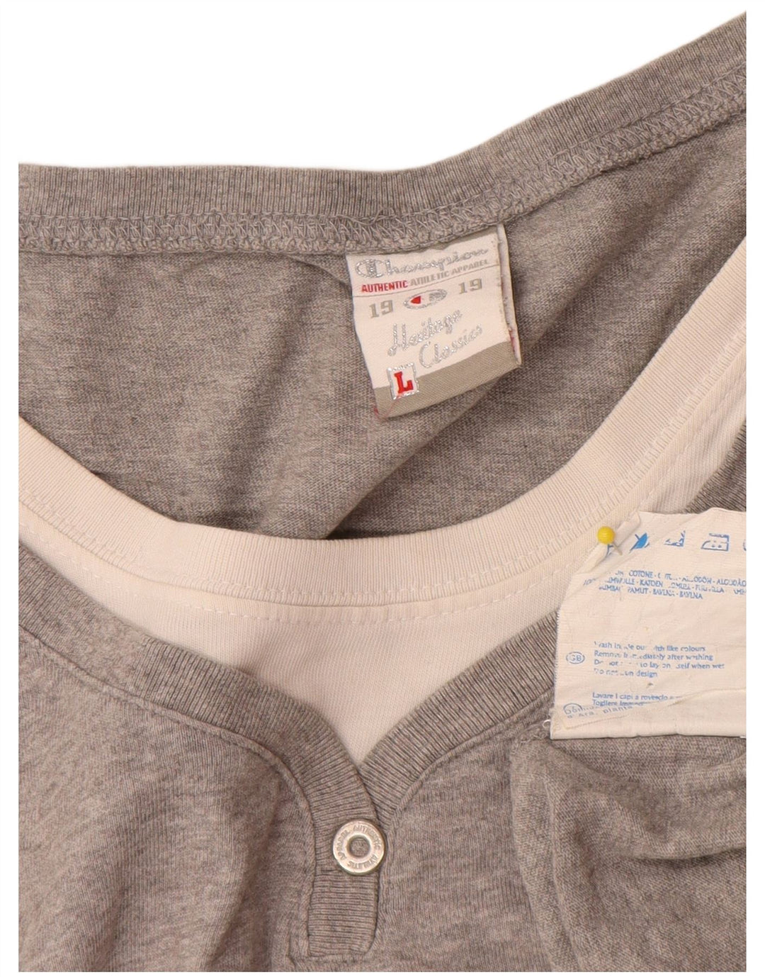 T-shirt grafica Champion da donna Heritage Classics UK 14 grande grigia