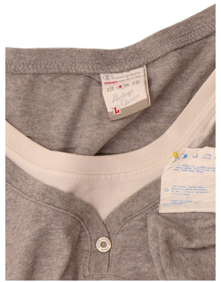 T-shirt grafica Champion da donna Heritage Classics UK 14 grande grigia