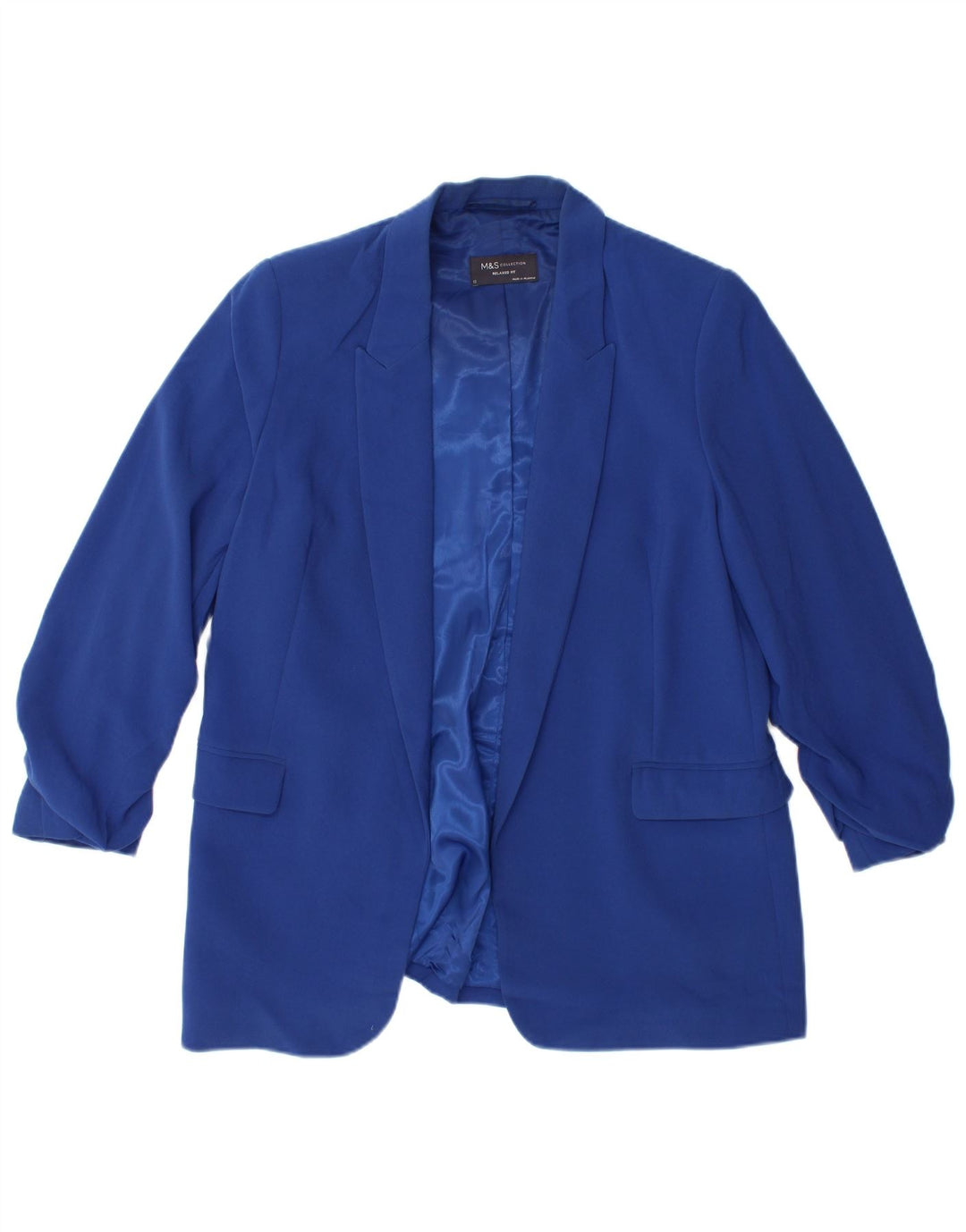 Giacca blazer da donna Marks & Spencer dalla vestibilità rilassata UK 12 Blu medio