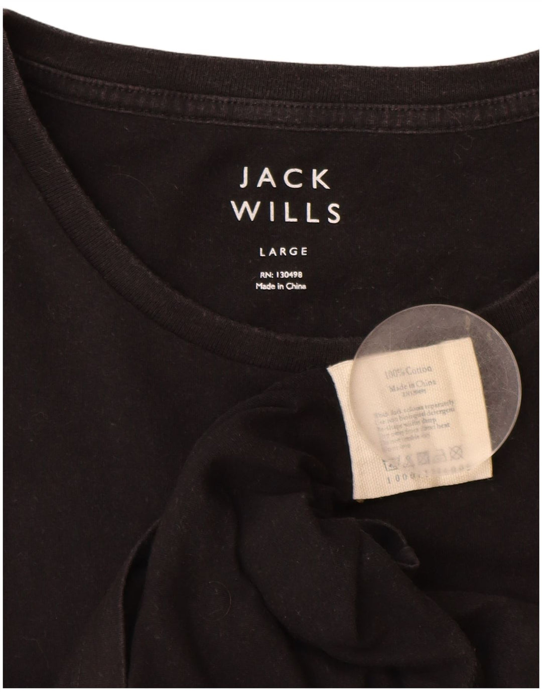 T-shirt da donna Jack Wills Top UK 16 grande cotone nero