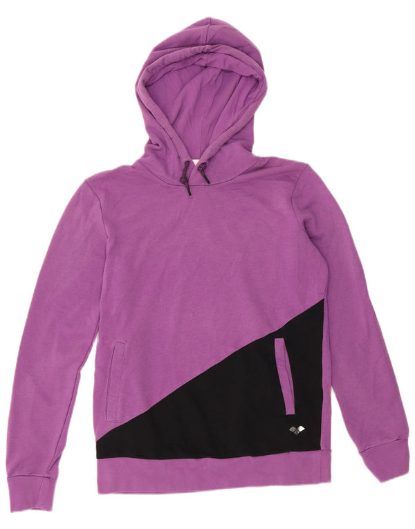 Felpa con cappuccio da donna Arena UK 14 Cotone color block viola medio