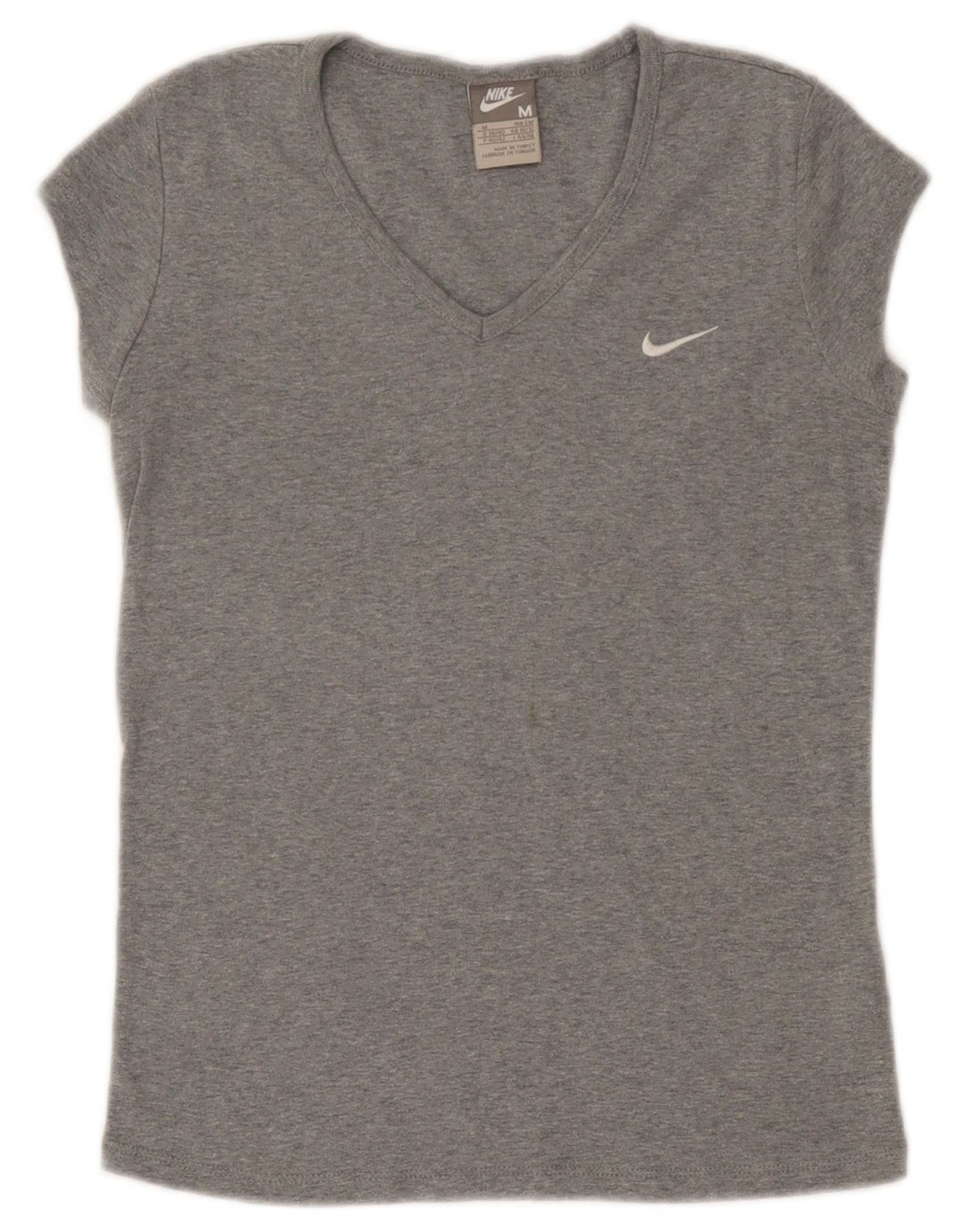 T-shirt da donna Nike Top UK 10/12 cotone screziato grigio medio