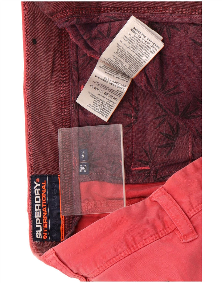 Pantaloncini chino da uomo Superdry W36 Large in cotone rosa