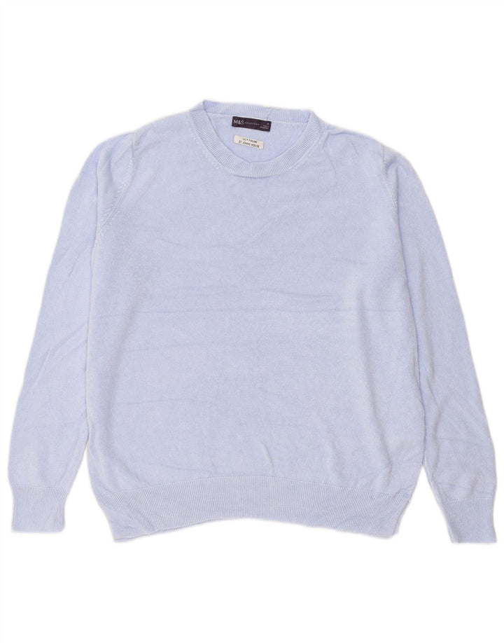 Maglione maglione girocollo oversize da donna Marks & Spencer UK 16 grande blu