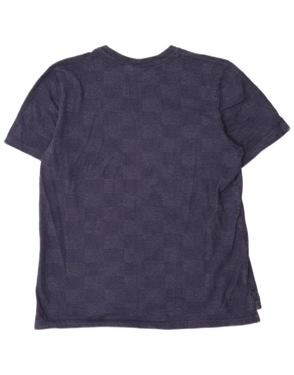 T-shirt da uomo Adidas Top XL in cotone geometrico blu navy