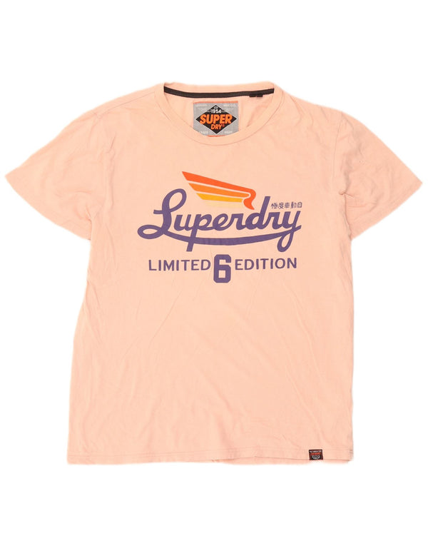 T-shirt grafica da uomo Superdry Top 3XL in cotone rosa