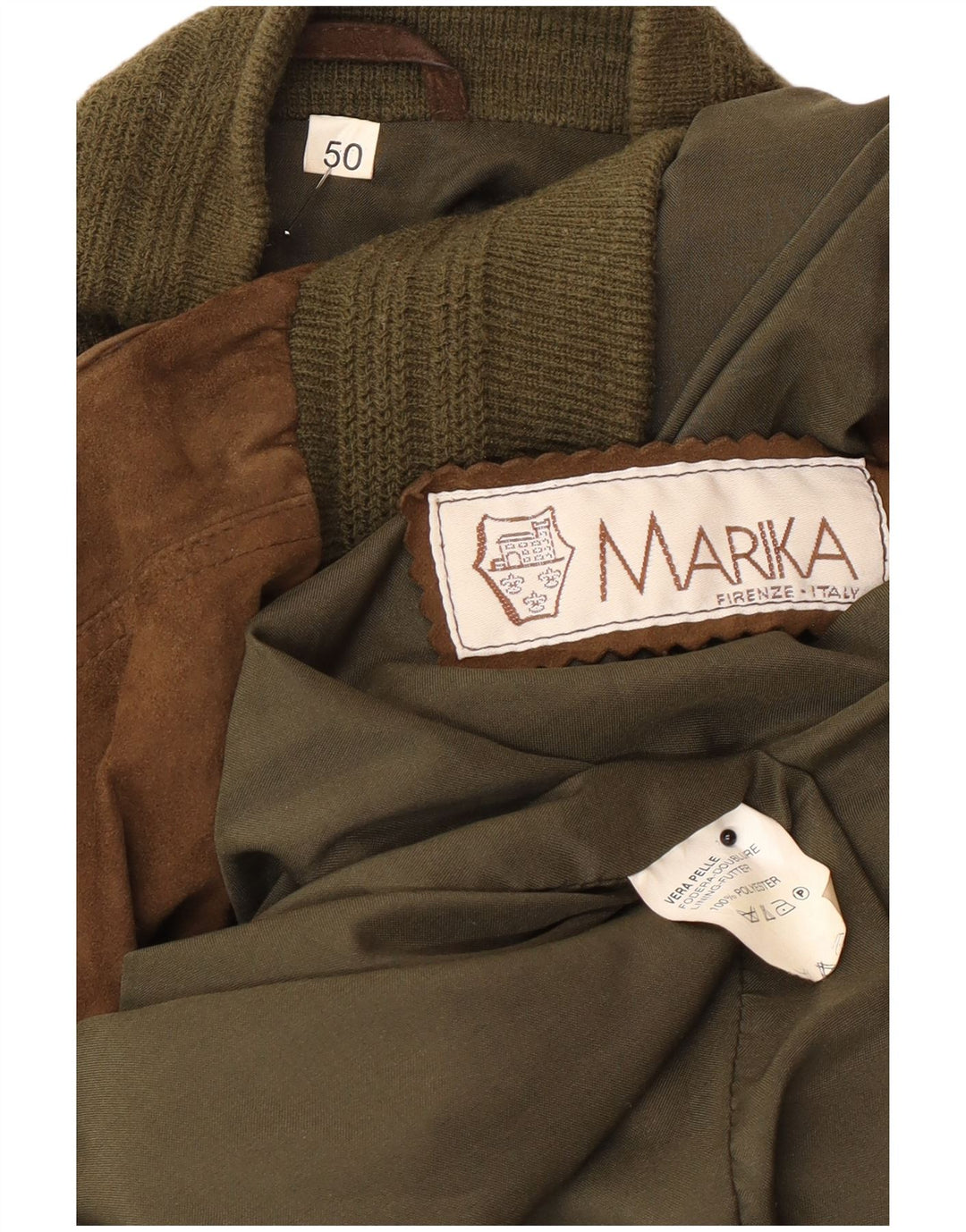 Giubbotto bomber vintage in pelle scamosciata da uomo IT 50 grande in pelle marrone