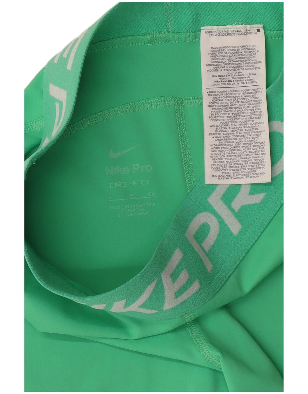 Pantaloncini sportivi grafici NIKE Dri Fit da donna UK 8 piccoli poliestere verde