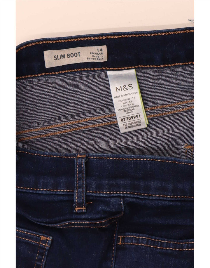 Jeans bootcut slim da donna Marks & Spencer UK 14 Large W32 L29 Blu navy