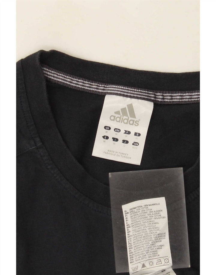 T-shirt grafica da uomo Adidas Top in cotone blu navy medio