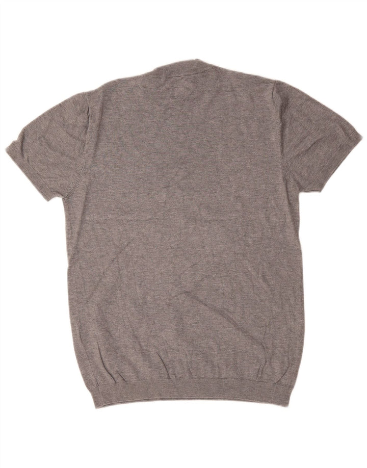 Maglione Zara da uomo a maniche corte con collo alto in viscosa grigio medio