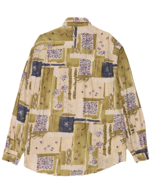 Camicia Azzurra Uomo Large Verde Patchwork Rayon