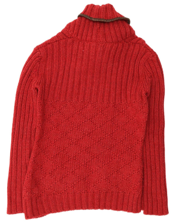 Maglione maglione da donna con collo a scialle Napapijri UK 18 XL rosso acrilico