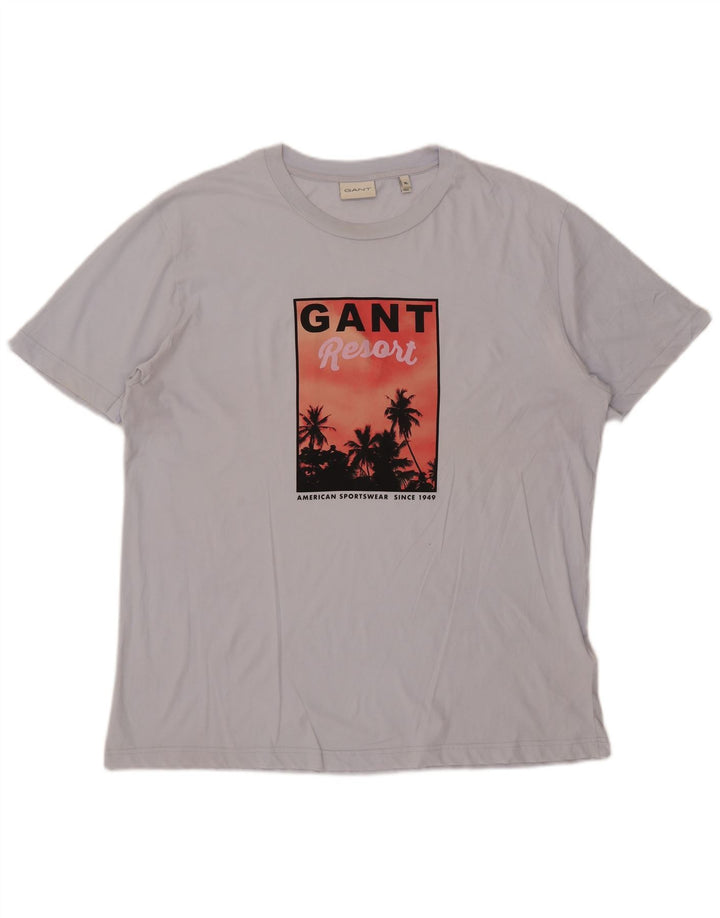 Gant T-shirt grafica da uomo Top XL in cotone blu