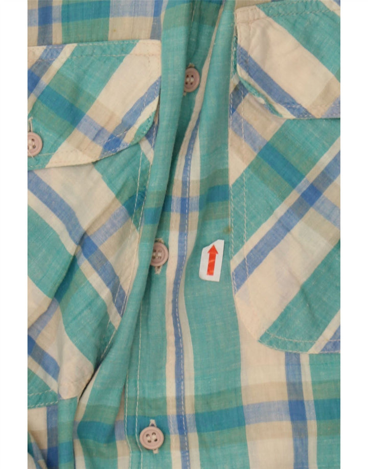 VINTAGE Mens Shirt XL Turquoise Check Cotton Vintage Vintage and Second-Hand Vintage from Messina Hembry 