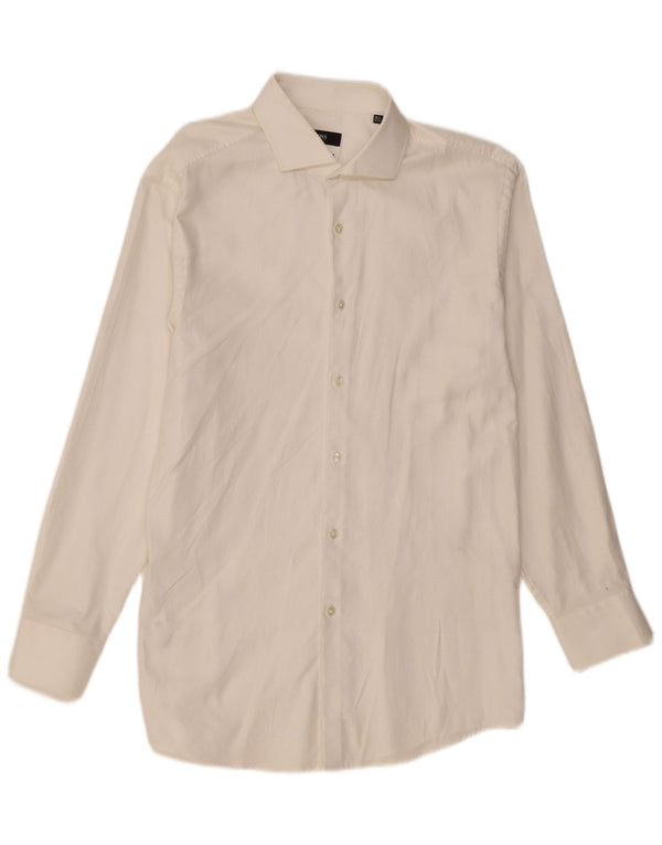 Camicia alta da uomo Hugo Boss taglia 16 1/2 grande cotone bianco