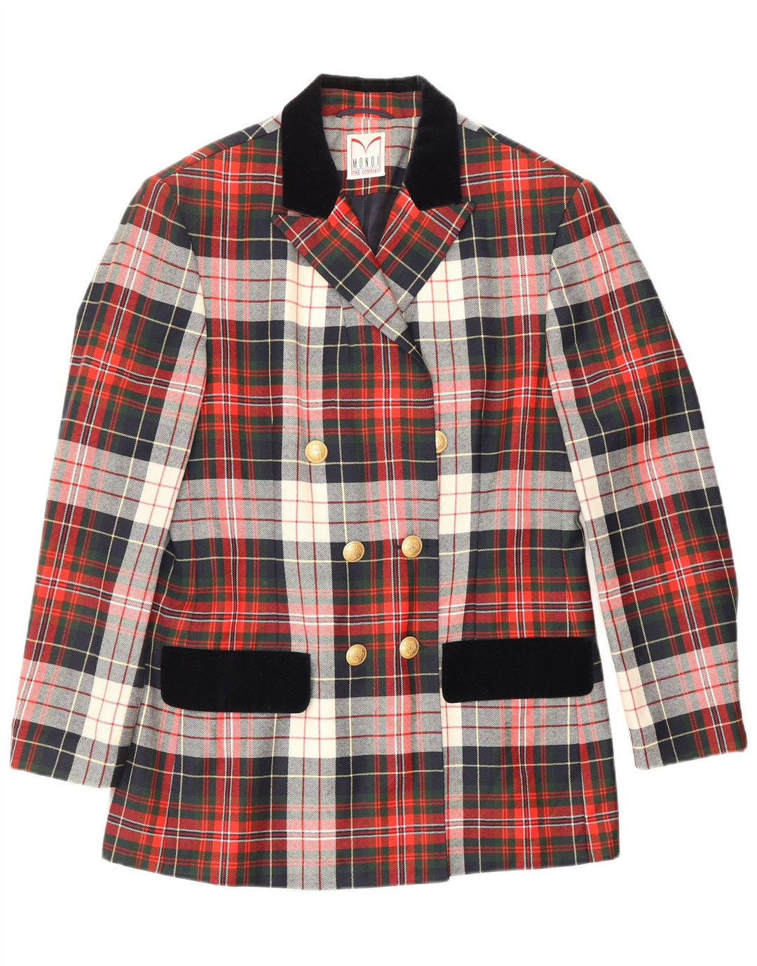 Giacca blazer lunga da donna MONDI EU 38 classica scozzese rossa media