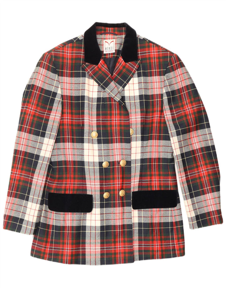 Giacca blazer lunga da donna MONDI EU 38 classica scozzese rossa media