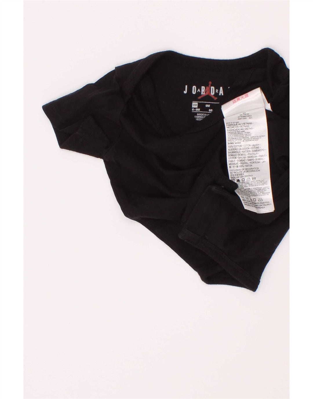 Body con grafica Jordan per neonati e bambini 6-9 mesi in cotone nero