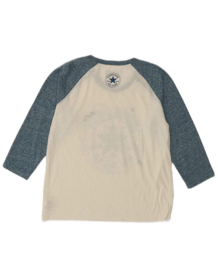 CONVERSE Top grafico da donna Chuck Taylor manica 3/4 UK 6 XS bianco