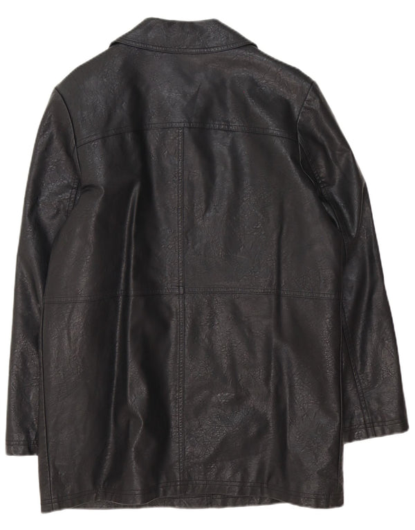 Cappotto oversize da donna in ecopelle Urban Outfitters UK 10 piccolo nero