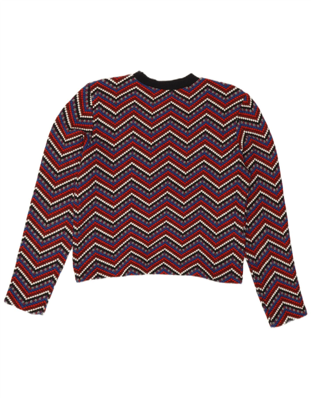 Maglione maglione girocollo da donna Zara UK 12 Chevron medio multicolore