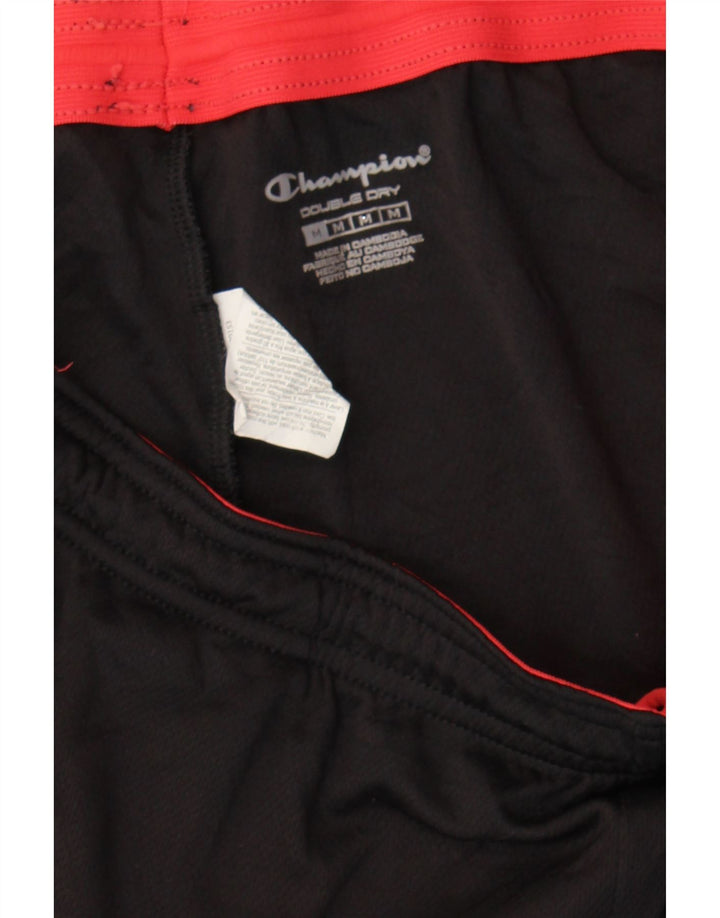 CHAMPION Womens Sport Shorts UK 14 Medium  Black Colourblock Polyester Vintage Champion and Second-Hand Champion from Messina Hembry 