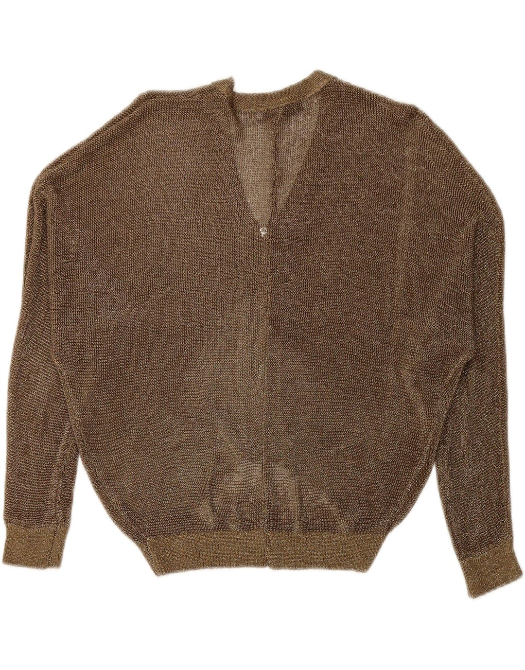 Maglione cardigan trasparente da donna Zara UK 14 medio oro screziato