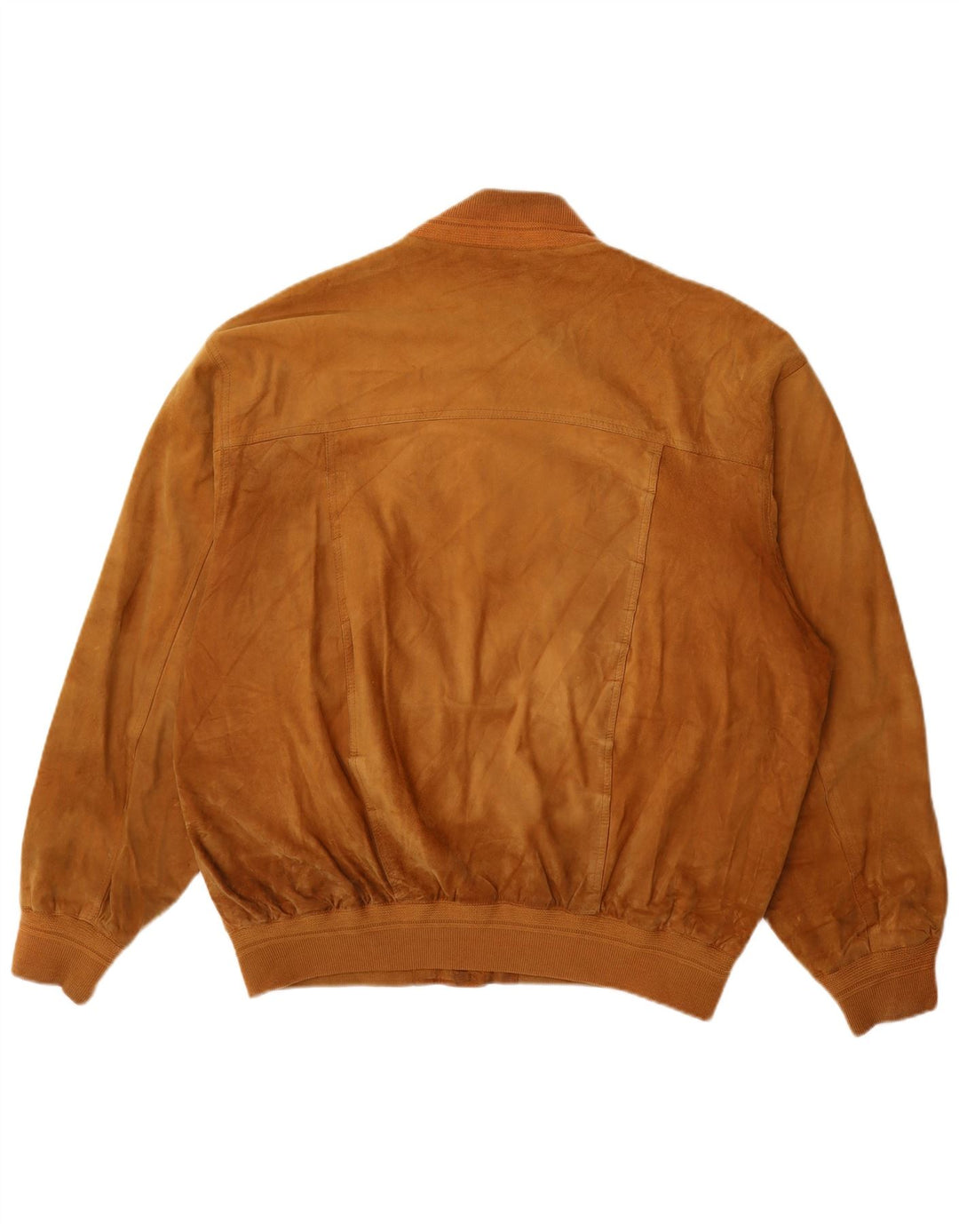 Giubbotto bomber in pelle scamosciata vintage da uomo UK 42 XL in pelle marrone