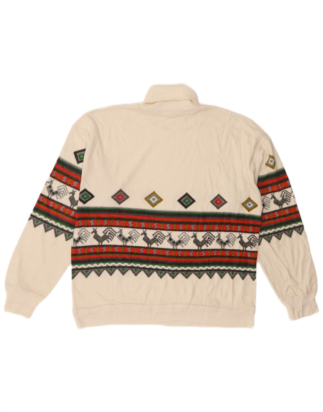 Maglione maglione vintage da donna con collo alto IT 44/46 poliacrilico bianco medio