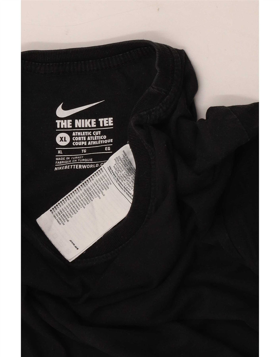 T-shirt Nike da uomo dal taglio atletico, XL, in cotone nero