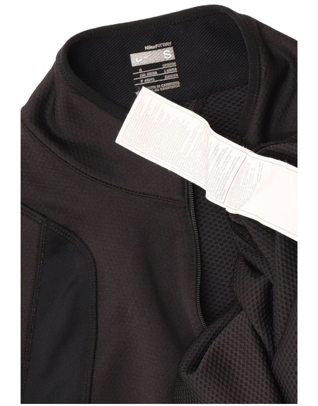 Maglia da tuta pullover con zip e collo da uomo Nike UK 36/38 Small Black Colourblock