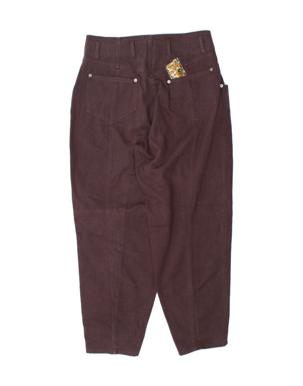 H.I.S Womens High Waist Casual Trousers W34 L29 Brown Cotton