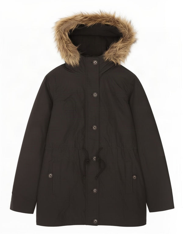 Giacca Parka con cappuccio da donna Hollister UK 14 media nera