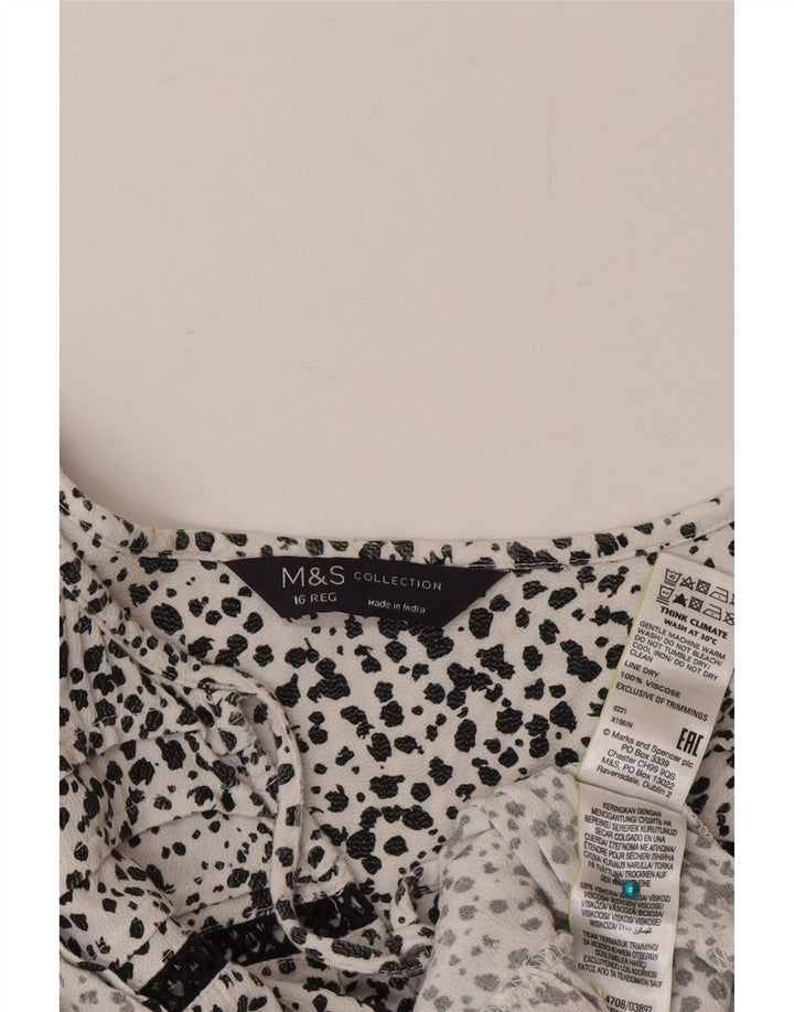 Abito maxi a strati da donna Marks & Spencer UK 16 Grande viscosa maculata bianca