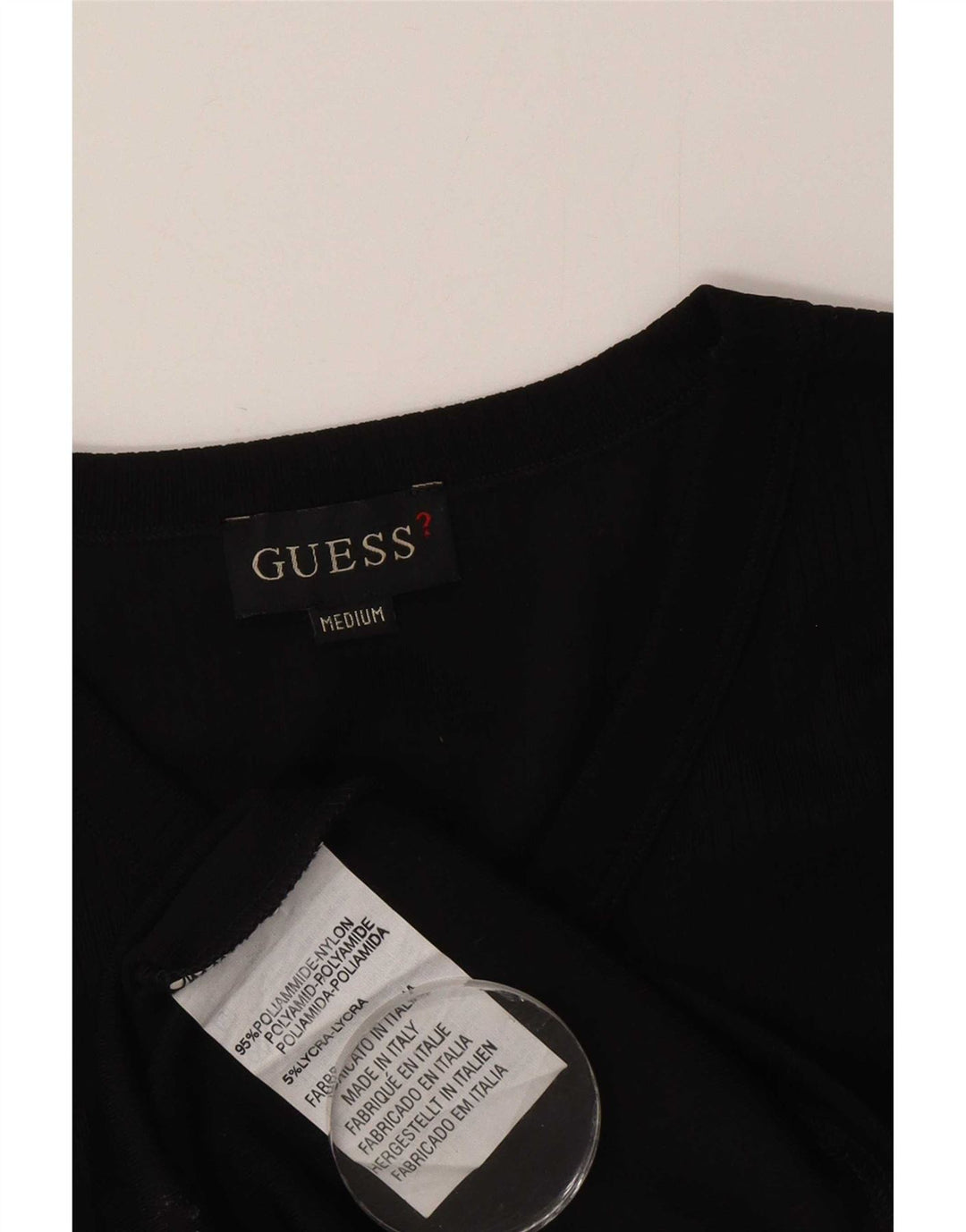 T-shirt da uomo Guess Top media in nylon nero