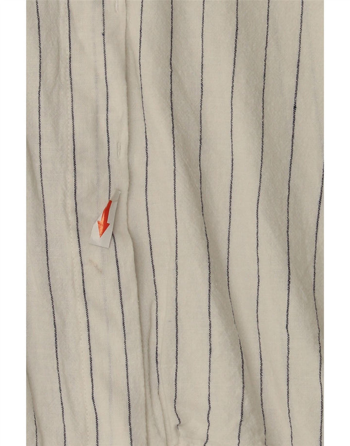 Camicia oversize lunga da donna Zara UK 10 piccolo gessato bianco
