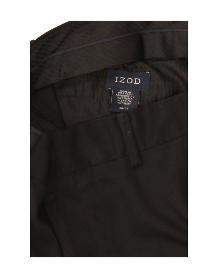 IZOD Mens Straight Capri Trousers W34 L22 Black Polyester Vintage Izod and Second-Hand Izod from Messina Hembry 
