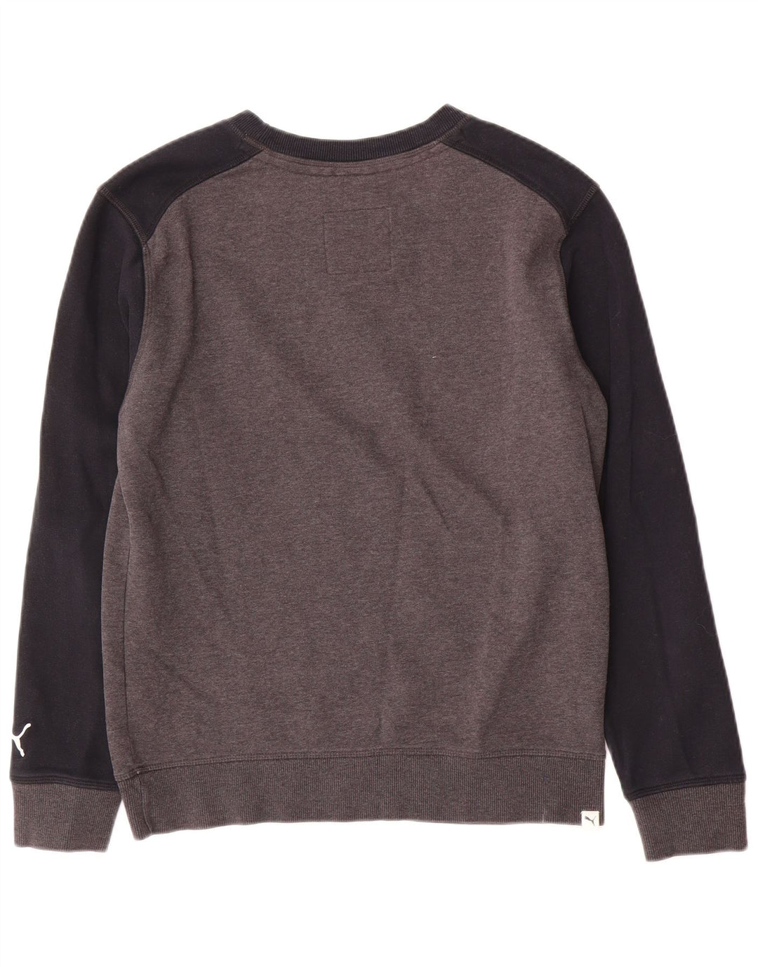Felpa grafica da uomo Puma, piccola, in cotone color block grigio