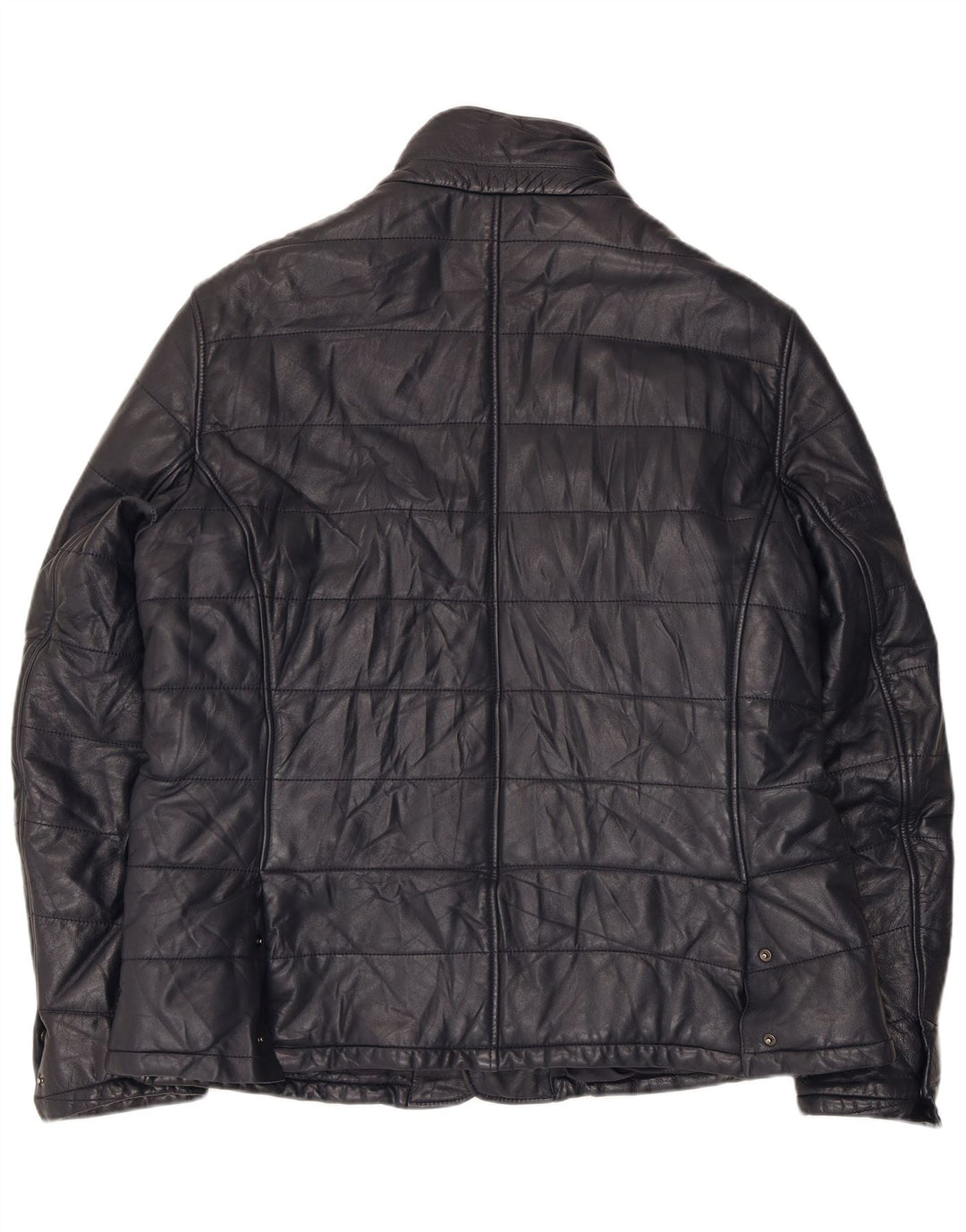 Giacca in pelle bomber da donna Desiree UK 18 XL in pelle blu navy