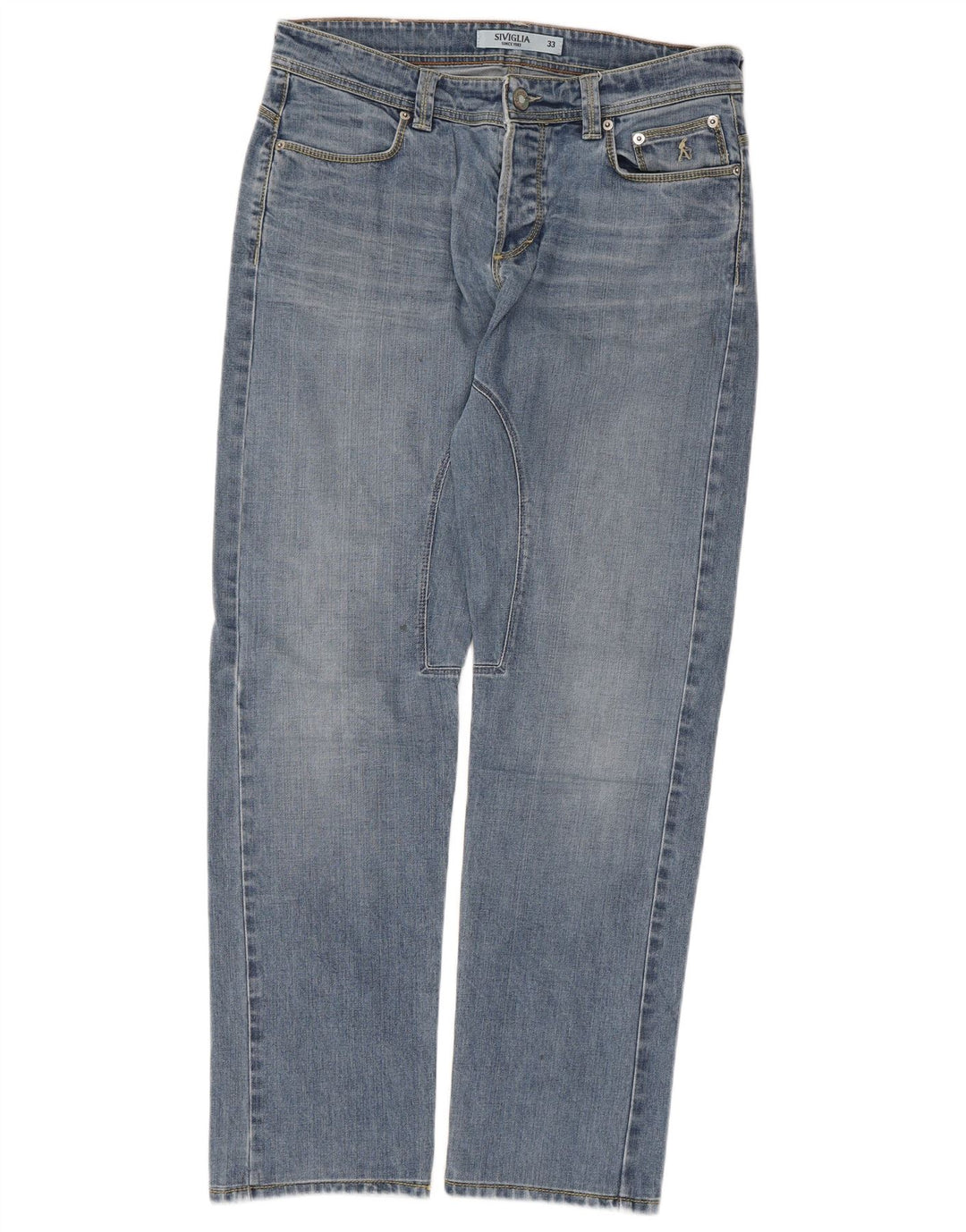 Jeans dritti da uomo SIVIGLIA W33 L30 in cotone blu