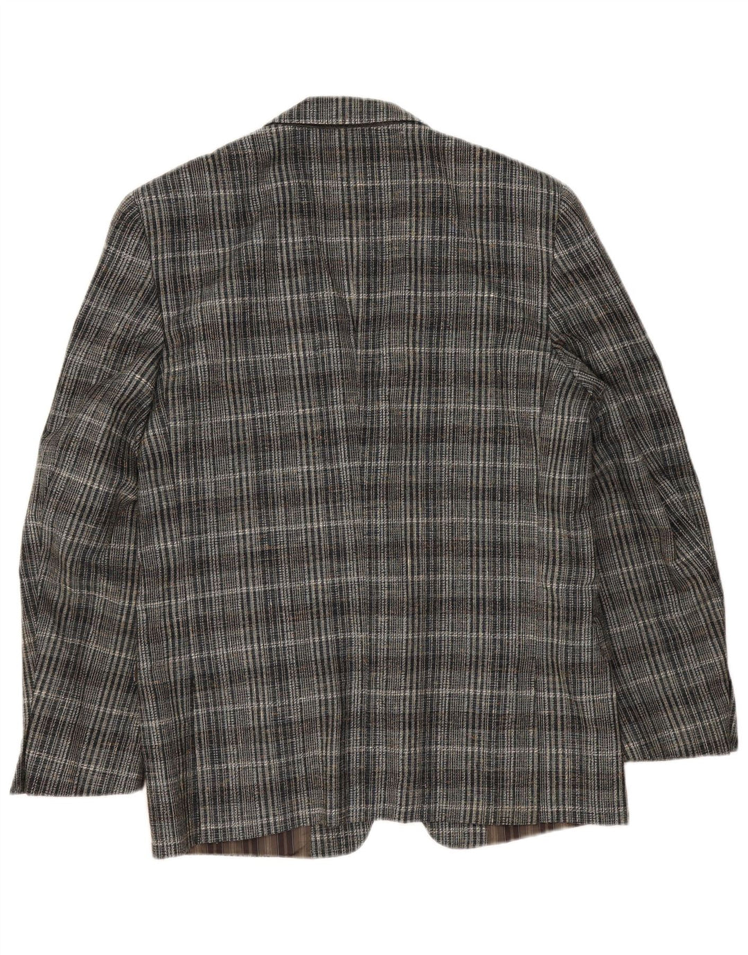 Giacca blazer vintage da uomo a 2 bottoni UK 38 a quadri grigio medio