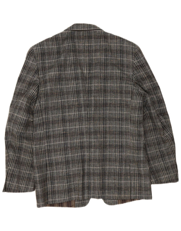 Giacca blazer vintage da uomo a 2 bottoni UK 38 a quadri grigio medio