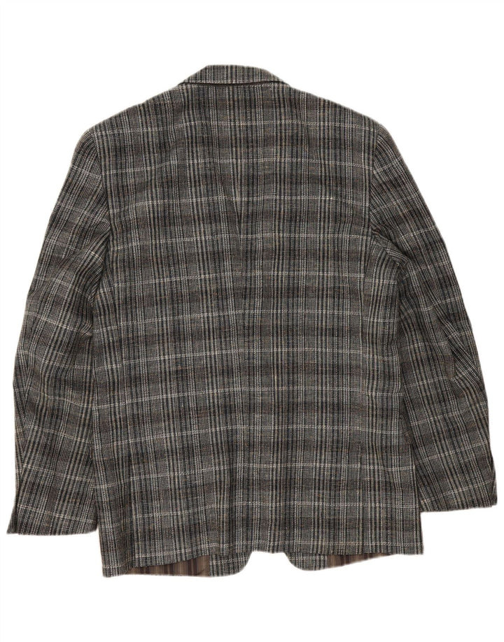 Giacca blazer vintage da uomo a 2 bottoni UK 38 a quadri grigio medio