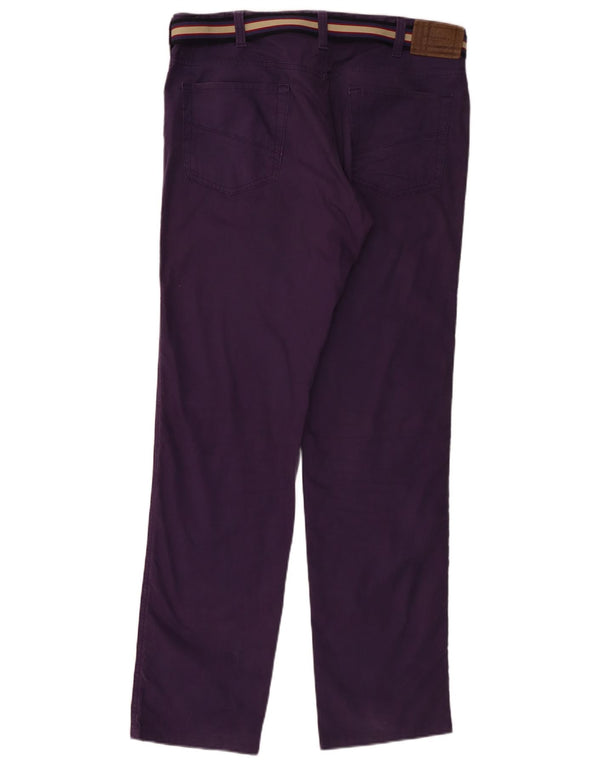 Pantaloni casual dritti da uomo Burberry W36 L32 cotone viola