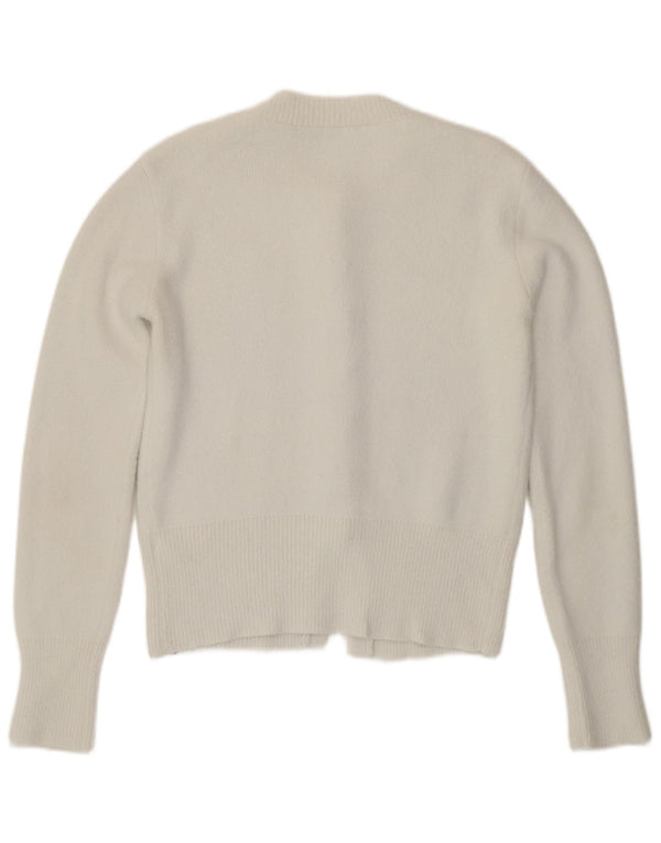 Maglione cardigan da donna Zara UK 12 medio bianco poliammide