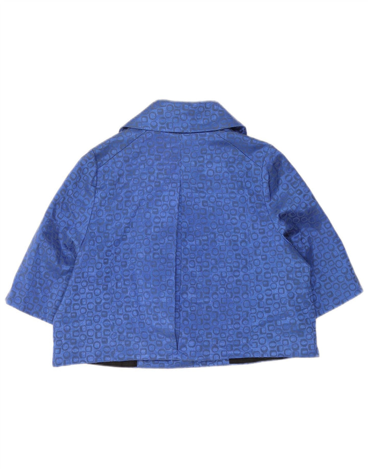 Giacca blazer corta da donna Vertigo UK 14 Blu medio geometrico